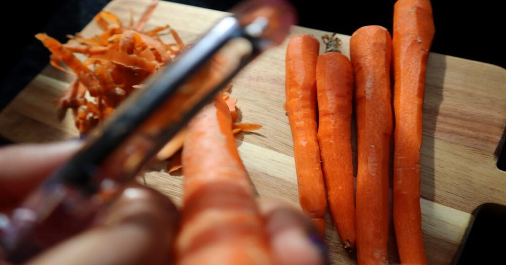 Roasted Carrots cleaned with vegetable peeler