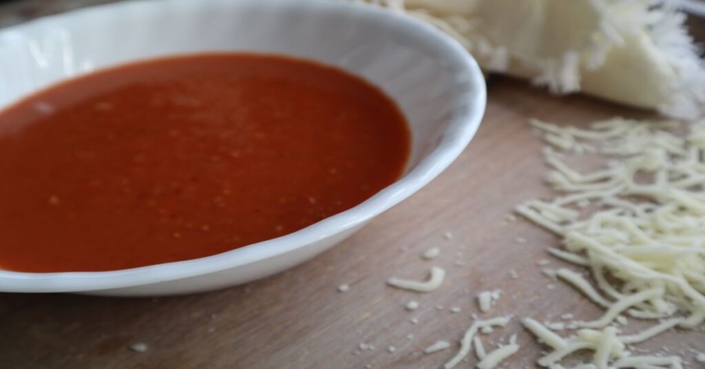 bowl of homemade vegan tomato soup